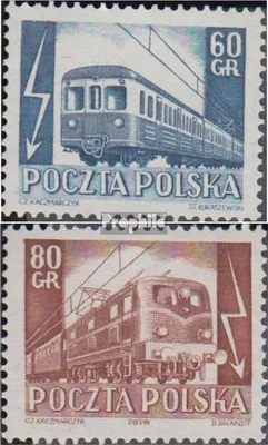 Produktbild von Briefmarken Polen 1954 Mi 837-838 (kompl.Ausg.) postfrisch Elektrische Eisenbahn