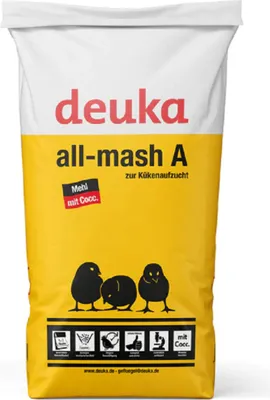 Produktbild von Deuka All-Mash A Mehl 25kg m.Cocc. Kükenaufzuchtfutter Geflügel