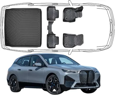 Produktbild von 3D Fußmatten & Kofferraumwanne Auto Set Kompatibel mit BMW IX ab 2022