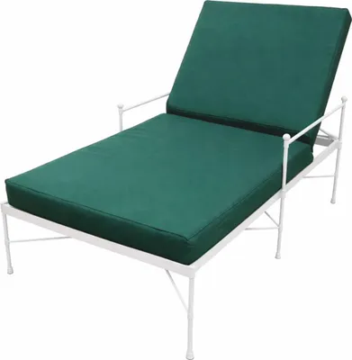Produktbild von Casa Padrino Luxus Jugendstil Gartenliege Weiß / Grün 190 cm - Hotel & Garten Möbel