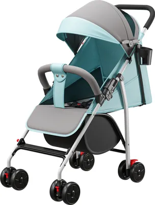 Produktbild von Baby Kinderwagen Kinderbuggy Reisebuggy mit Liegefunktion,Fußstützen,Atmungsaktive Netze und Vorzelte, Rückenlehne mit Kissen Blau