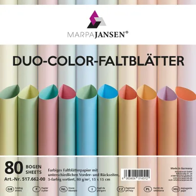 Produktbild von Faltblätter "Duo-Color", Pastell, 15 x 15 cm, 80 Blatt