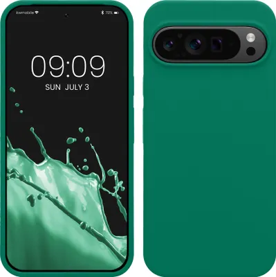 Produktbild von kwmobile Handyhülle für Google Pixel 9 Pro XL Hülle, für Pixel 9 Pro XL Case - Hülle Silikon - kabelloses Laden - Smaragdgrün
