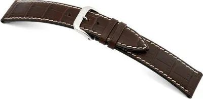 Produktbild von Happel Lederband Saboga 18mm mokka mit Alligatorprägung