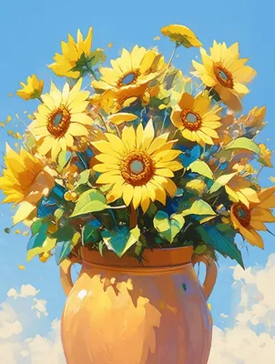 Image de Kit de peinture diamant "Faites-le vous-même" en 5D, motif : tournesols