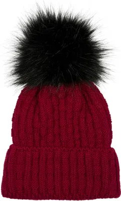 Produktbild von styleBREAKER Uni warme Strick Bommelmütze mit Flecht Muster und Fleece Futter, Winter Fellbommel Mütze 04024171