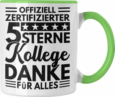 Produktbild von Trendation - Bester Kollege Der Welt Tasse Geschenk Abschied Neuer Job Kollege Geschenkidee Abschiedsgeschenk (Grün)