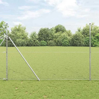 Produktbild von Zaunpfosten aus Stahl 25 x 1,6 m (25 mm Netz), 4er Set für Garten und Terrasse, wetterfest und korrosionsbeständig