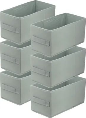 Produktbild von Lavita Storage Box | faltbare Aufbewahrung Boxen 15 x 31 x 15 cm | Schubladen-Organizer Box| Ordnungssysteme für Kleidung | Kleideraufbewahrung & Organisation | hellgrau | 6 stück