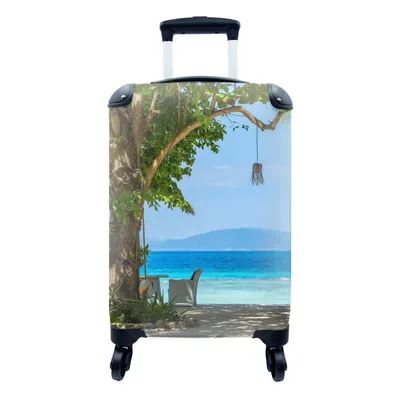 Produktbild von MuchoWow® Koffer Handgepäck Trolley Rollkoffer Kleine Reisekoffer mit 4 Rollen - Tropisch - Strand - Meer - Cabin Size < 55x40x23 cm & 55x40x20 cm - Fotokoffer - Kabinenkoffer - Boardgepäck - Reise-Box - Reisekoffer - Reisegepäck - Koffer mit Bild - Trolley für Kinder