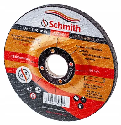 Zdjęcie produktu dla Tarcza szlifierska Schmith do metalu 115x6,8x22 mm - tarcza listkowa