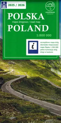 Image de Pologne 1:800 000. Carte routière recto, résistante à l'eau. Édition 2025/2026. NEO-PILOT