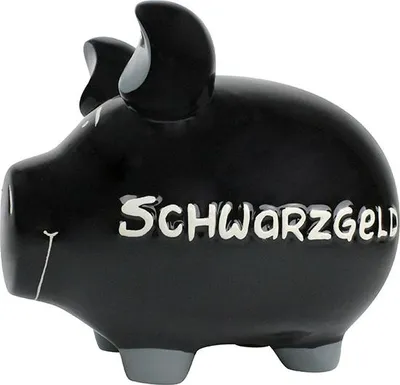 Produktbild von KCG Sparschwein "Schwarzgeld" Keramik Schwarz/Weiß 17x15x15cm