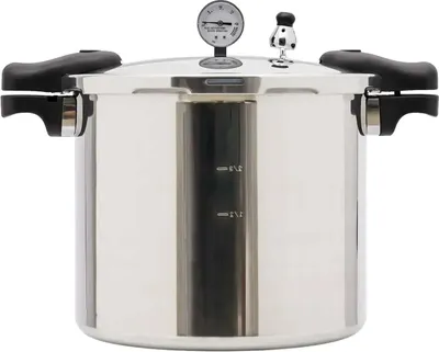 Produktbild von Schnellkochtopf 22 L für Geflügel, Fisch, Fleisch - Druckkochtopf - 90 kPa Druck - Aluminiumlegierung - Sicherheitsverschluss - Für 5–7 Personen - Grau