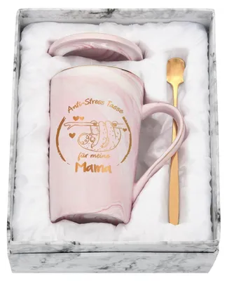 Immagine prodotto di Tazza da caffè con scritta, 400 ml, rosa marmorizzata, in Vetroceramica, regalo per la mamma