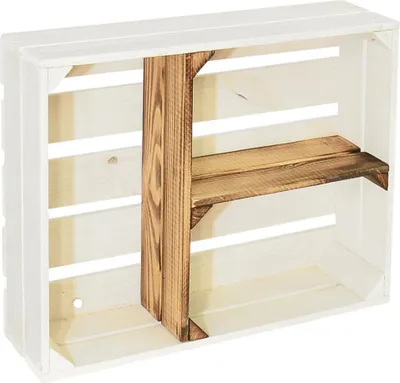 Produktbild von CHICCIE 2 Set Holzregal Schmalhanz 50x40x15cm - Weiß Geflammt T Regalß