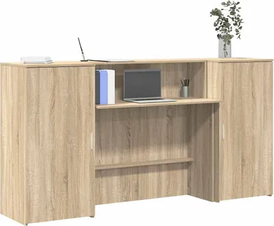 Produktbild von "2026 Promotion" Empfangstheke Sonoma-Eiche 200x50x103,5 cm Holzwerkstoff - Schreibtische CC17881