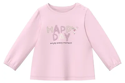 Produktbild von s.Oliver Langarmshirt mit Glitzer-Artwork und Elastikbündchen – Größe 86, 4117_rosa