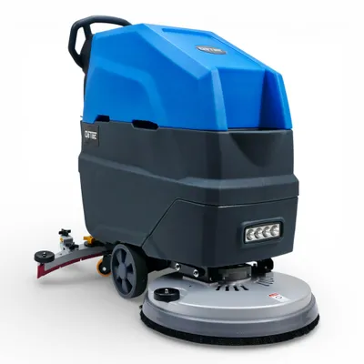 Produktbild von DeTec. Nachläufer-Scheuersaugmaschine DT-FS1 – 24V Lithium-Ionen-Akku, 53 cm Arbeitsbreite Akku Bodenreinigungsmaschine Scheuersaugmaschine Gewerbe