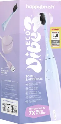 Produktbild von happybrush StarterKit Schallzahnbürste Eco VIBE 3 Sunrise