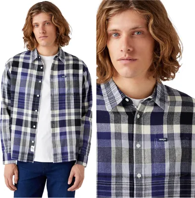 Immagine prodotto di Wrangler 1 -point -shirt -shirt -shirt manica lunga stone wash W5D6CNX4Q 112323749