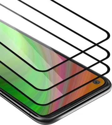 Immagine prodotto di Cadorabo 3x Pellicola protettiva a schermo intero per Xiaomi Redmi Note 9 in nero Vetro protettivo del display temperato
