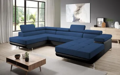 Produktbild von FurMeb24 - Ecksofa MANDANA U - RECHTE SEITE , Sofa mit  Bettk€sten und Schlaffunktion - Orinoco 80 + Madryt 1100