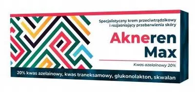 Zdjęcie produktu dla AKNERENMAX Krem przeciwtrądzikowy kwas azelainowy 20% 30ml skóra trądzikowa