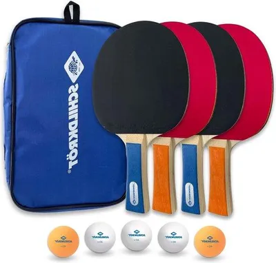 Produktbild von Famanu Tischtennis-Set 4 Spieler - Schläger, Bälle, Tragetasche, Freizeitqualität