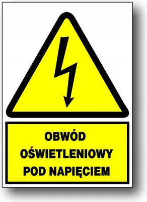 Obrázek produktu pro Světelný obvod pod napětím - tabule 148x210 zdravotní a bezpečnostní elektrická značka