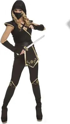 Produktbild von Mom Schwarzes Ninja-frau Kostüm Schwarz XS Schwarz XS