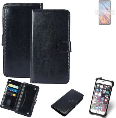 Produktbild von K-S-Trade 360° Hülle kompatibel mit LG Electronics Stylo 5x schwarz Kunstleder Case BookCase WalletCase Kunstlederederhülle Handyhülle,
