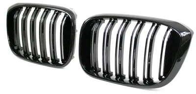 Kühlergrill Grill SCHWARZ GLANZ Doppel Rippe für BMW X3 G01 ab 2017 – Produktansicht