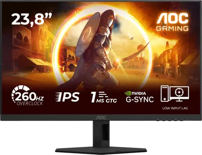 Produktbild von AOC G4 24G4ZREP, 60,5 cm (23.8"), 1920 x 1080 Pixel, Full HD, LCD, 1 ms, Schwarz, Rot