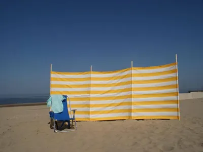 Immagine prodotto di Paravento da spiaggia 4 m giallo/bianco in Poliacrilico - Paravento da campeggio da 4 m