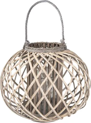 Image de Clayre & Eef Photophore Ø 47x36 cm Gris Bois
