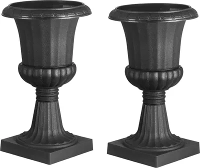 Zdjęcie produktu dla SucceBuy plastikowe wrzeciona kwiatowe, 25x42 cm, zestaw 2, donice, miski na rośliny, czarne doniczki, idealne na werandę, wesele, przyjęcia, do domu, na scenę, do dekoracji balkonu i patio