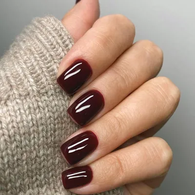 Produktbild von French Press on Nails Kurz Eckig Weinrot 24 Stück Glänzend Kunstnägel zum Aufkleben