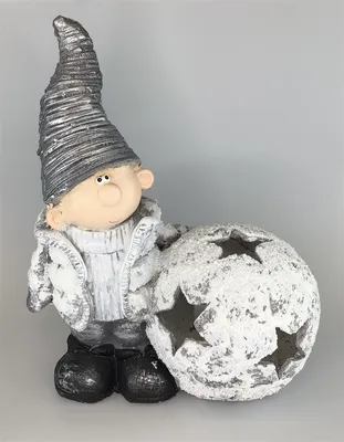 Produktbild von Formano Zwerg Windlicht grau/weiß H:45cm L:36cm B:19cm