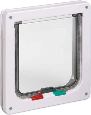 Produktbild von Katzenklappe Karlie Porta 4-Wege Verschluss 19,2 x 20 x 5 cm weiß