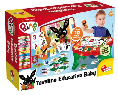 A product box for a children's educational toy featuring characters from the Bing cartoon.