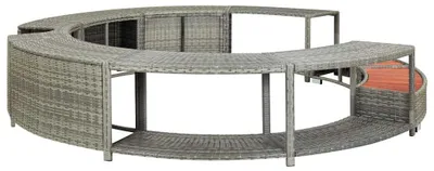 Produktbild von vidaXL Whirlpool-Umrandung Grau Poly Rattan