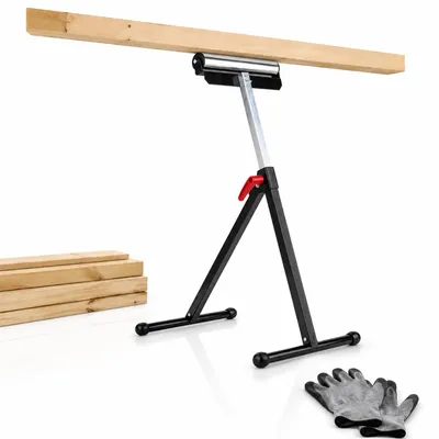 Immagine prodotto di Mucola cavalletto a rulli regolabile in altezza 66-105 cm cavalletto a rulli pieghevole cavalletto da lavoro 90kg