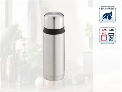 Obrázek produktu pro Láhev na pití, Leifheit Coco, 750 ml, nerezová ocel, 12 hodin uchování tepla, nepropustná