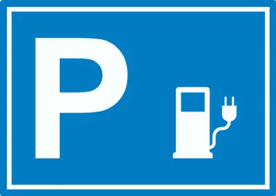 Produktbild von Stromtankstelle Parkplatz Aufkleber waagerecht A6 (105x148mm)