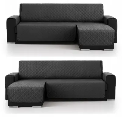 Produktbild von Belmarti Gesteppter Sofaüberwurf für Ecksofas 240 cm Grau Wendbar