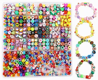 Immagine prodotto di Kit per creare braccialetti con perline, 2000 pezzi, adatto a bambine dai 4 anni in su