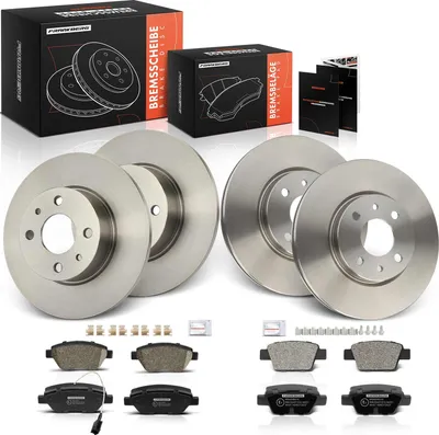 Immagine prodotto di Frankberg 4x dischi freno 8x pastiglie freno asse anteriore asse posteriore per Fiat Stilo 192 Stilo Multi Wagon 1.2L 1.4L 1.6L 1.9L