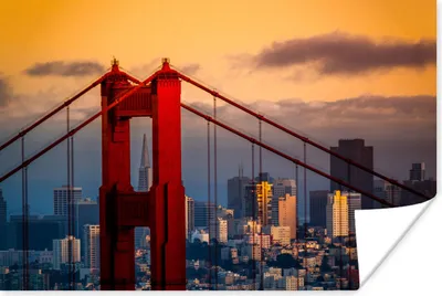 Produktbild von MuchoWow® Poster San Francisco - Brücke - Sonne 30x20 cm - Plakate - Print