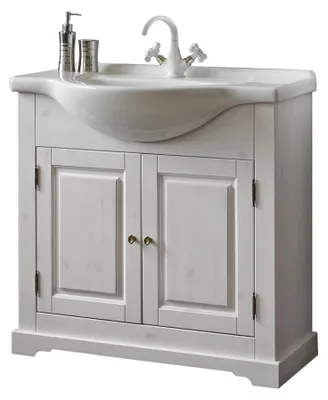 Produktbild von Landhaus Waschtisch Luxus Qualität Waschbecken Becken mit Unterschrank 85x35x81